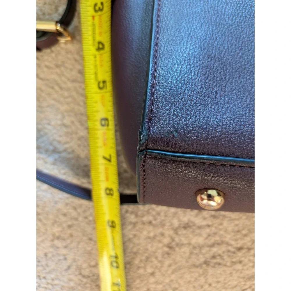 Dune London Plum‎ Purple Monogram Flap Satchel Crossbody Handbag Gold Hardware